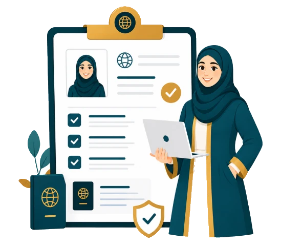 Visa application illustration