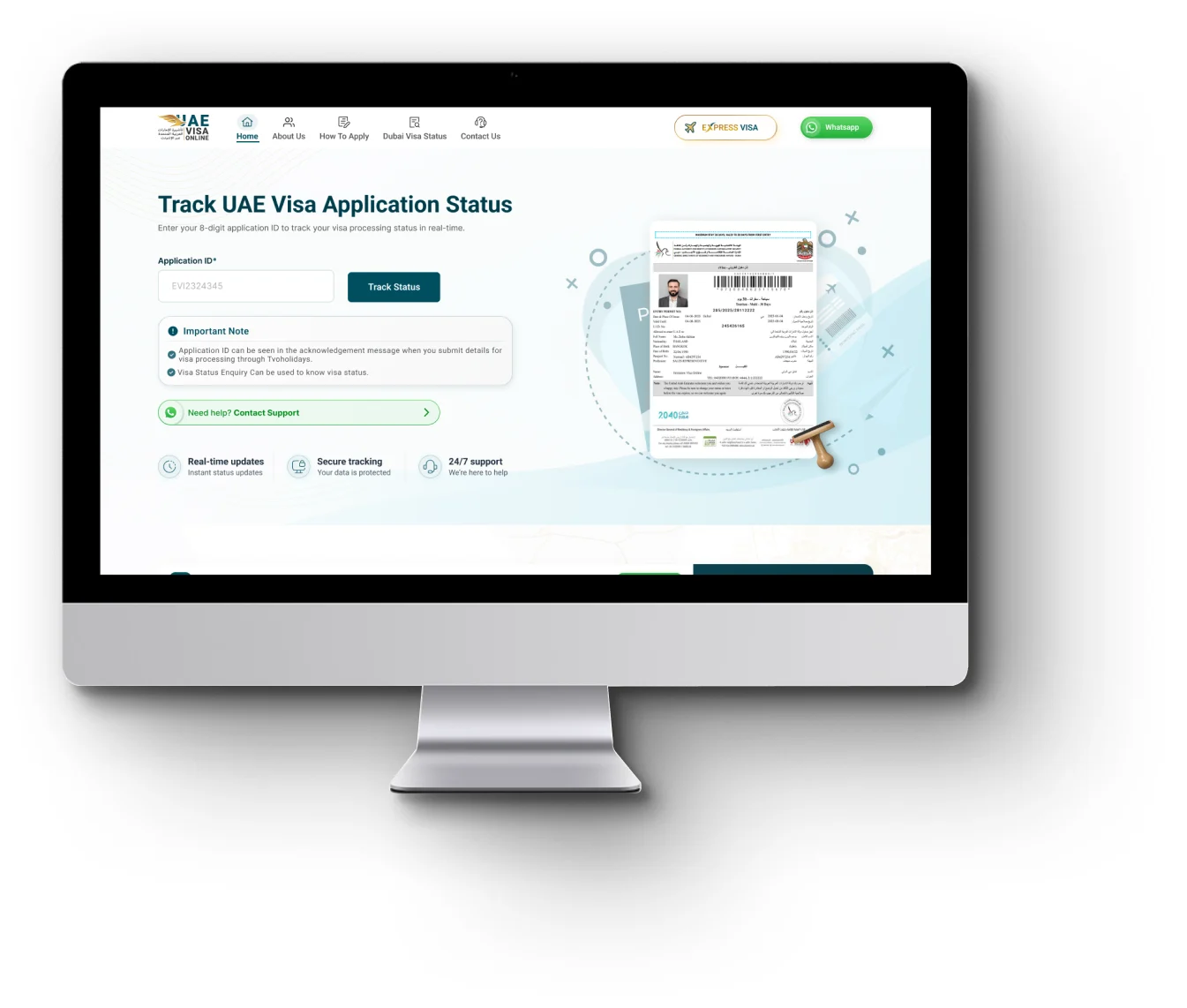 Step 05: Track Visa Status & Download Visa — application screen preview
